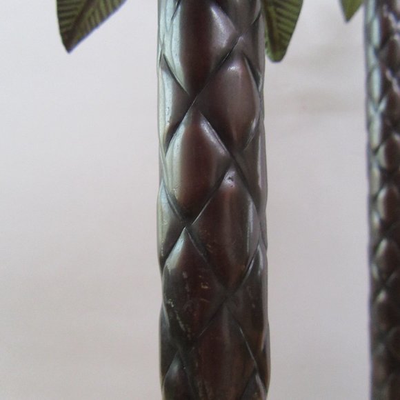 Vintage Two's Company Tommys Island palm tree metal candlesticks - set of 3 - Picture 4 of 7